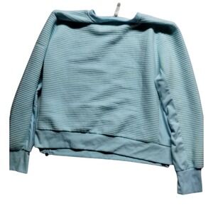Hillcrest Women's Textured‎ Light Blue Sweatshirt XXL with side Zippers